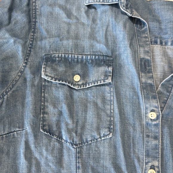 UNTUCKit Woman’s Denim Terry Button Down Collared Belted Dress - Picture 12 of 14